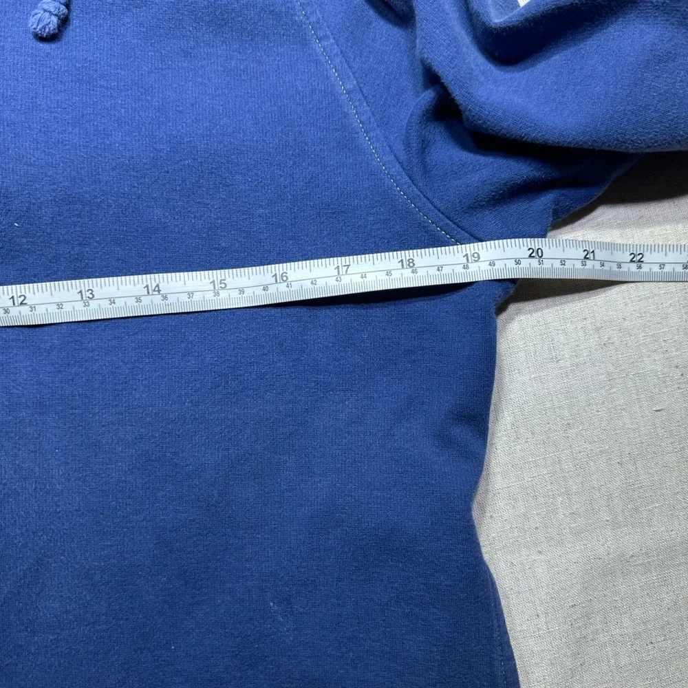 Willi Smith Vintage 90s Navy Hoodie with Yellow Trim women’s Medium #y2k - Picture 3 of 5